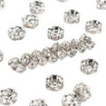 thumbnail image 1 of 200pcs 4mm Crystal Czech Rhinestone Wavy Spacer Beads Platinum Plated Brass Rondelle Spacer Beads, 1 of 1