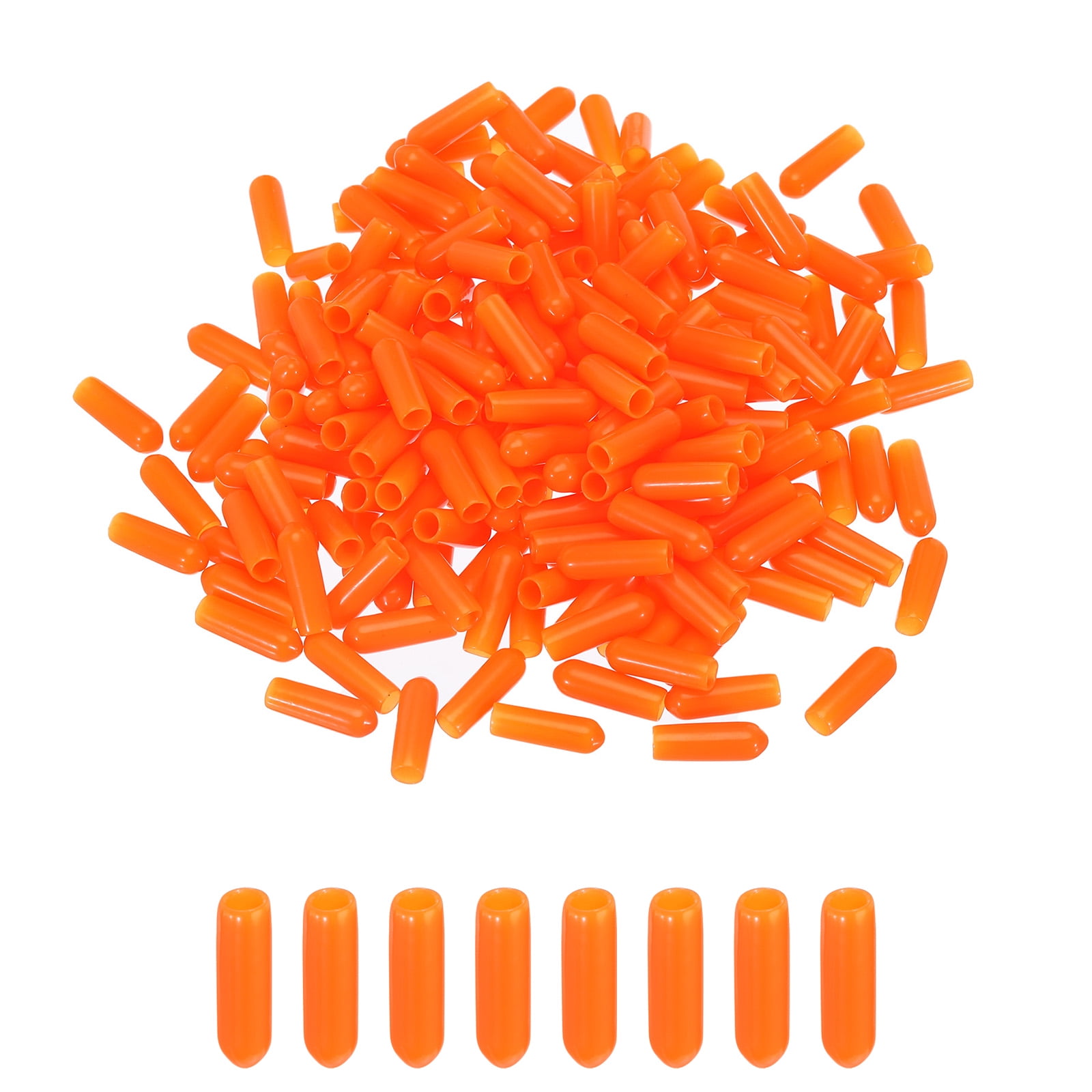 200pcs 4mm Rubber End Caps Cover PVC Vinyl Screw Thread Protector Round