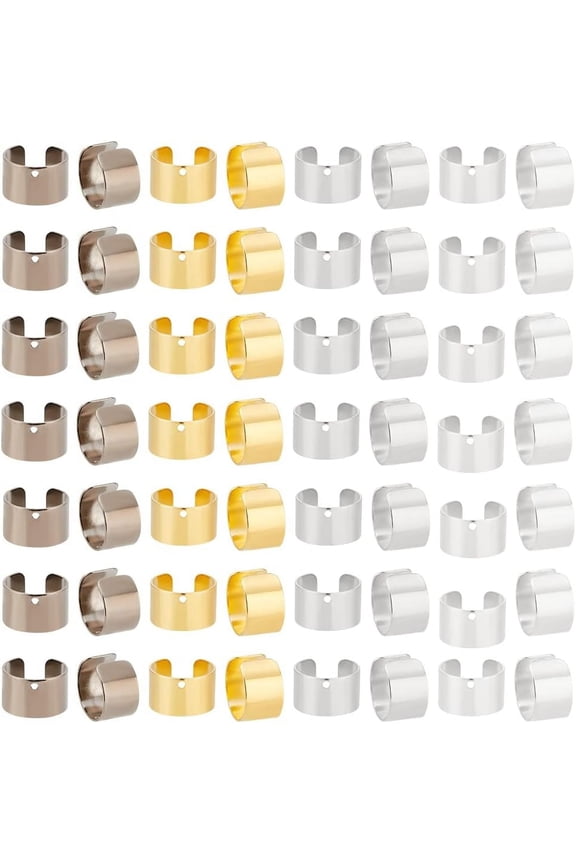 200pcs 5 Colors Brass Ear Cuff Ear Clip Wrap Earring Clip On Earrings with 1mm Hole for Non Pierced Ears Jewelry Making Accessay