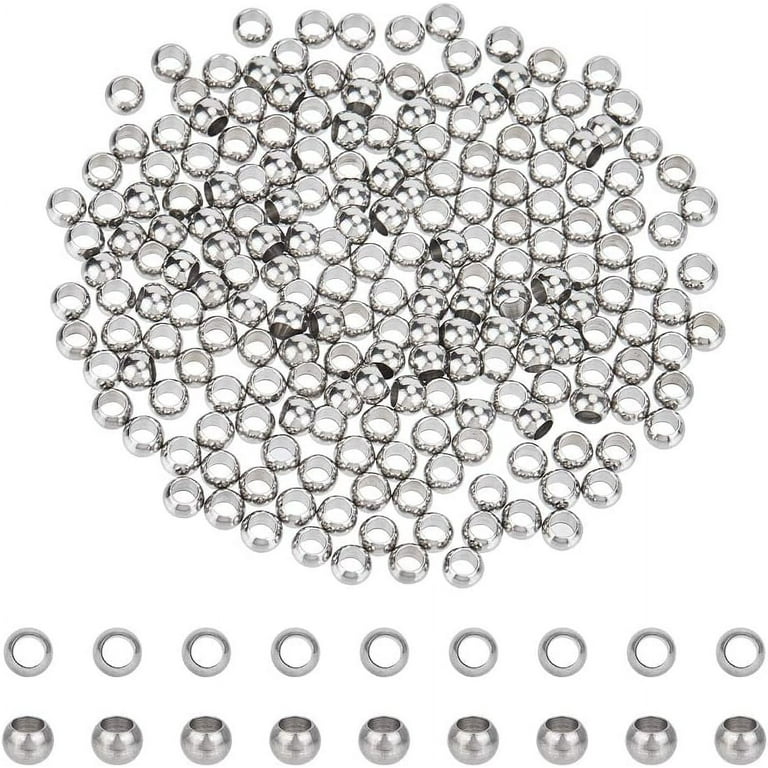 200pcs 5mm Rondelle Spacer Beads Stainless Steel Loose Beads Metal Small  Hole Spacer Beads Smooth Surface Beads Finding for DIY Bracelet Necklace  Jewelry Making Craft 