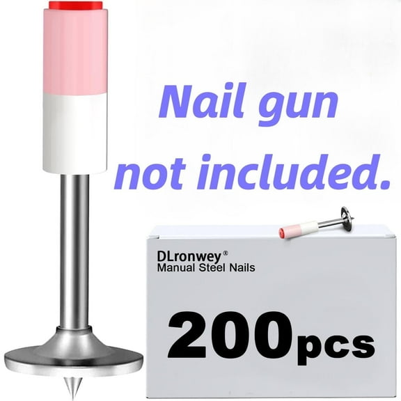 200pcs 7.3mm Galvanized Steel Round Nails for Concrete Nail Gun, Rust-Resistant Fasteners for Wall Mounting and Home Renovation