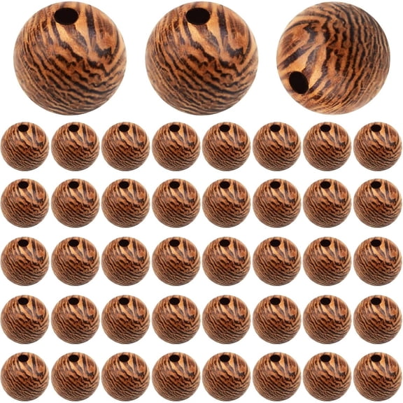 200pcs 8mm Natural Round Wooden Beads Wood Macrame Beads Craft Ball Loose Spacer Beads for DIY Bracelet Necklace Jewelry Making Decoration, Dark Brown