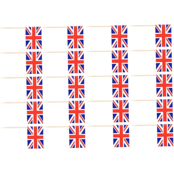 200pcs American Toothpick Flag Rustic Decor Us Flag Wood Trim Salad Toothpicks Mini Stick Flag Uk Flag Toothpick Union Fruit Flag Sticks Cocktail Picks Cake Flags Paper Wooden U.k.