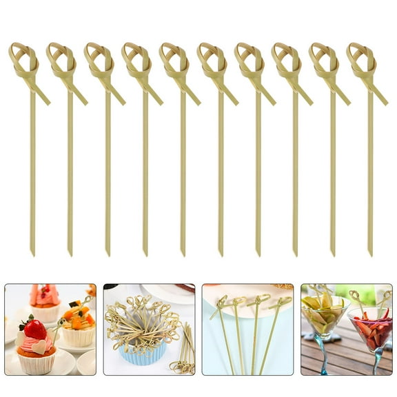 200pcs Bamboo Knot Food Picks Disposable Appetizing Food Picks Cocktail Sticks