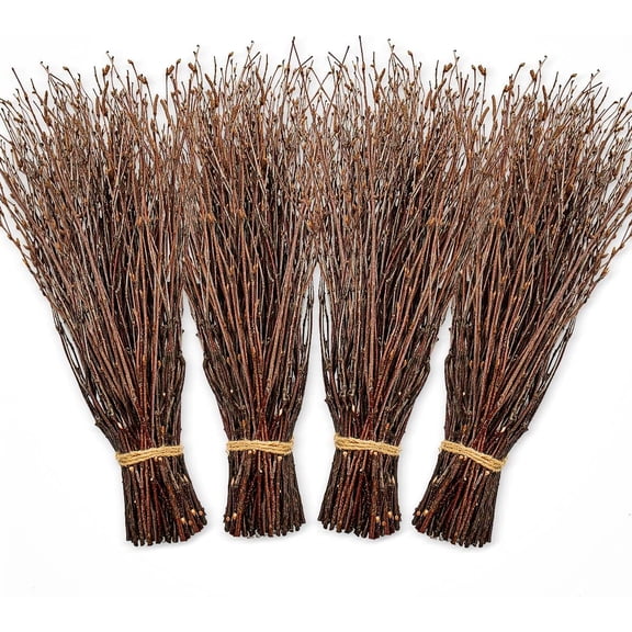 200pcs Birch Twigs 100% Natural Birch Branches for Decorating, DIY Crafts, Flower Arrangement Decorative birch sticks for Vase, Centerpieces, Halloween Broom, Dried Plants Home Decor (17inch)