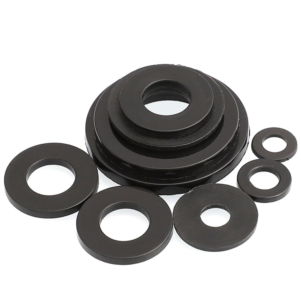 200pcs Black Nylon enlarged and thickened flat washer M6x12mmx1.2mm