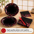 Ruby Ware Warehouse 200pcs Black&Red Kit Disposable Party Dinnerware Set Serves 24 ...