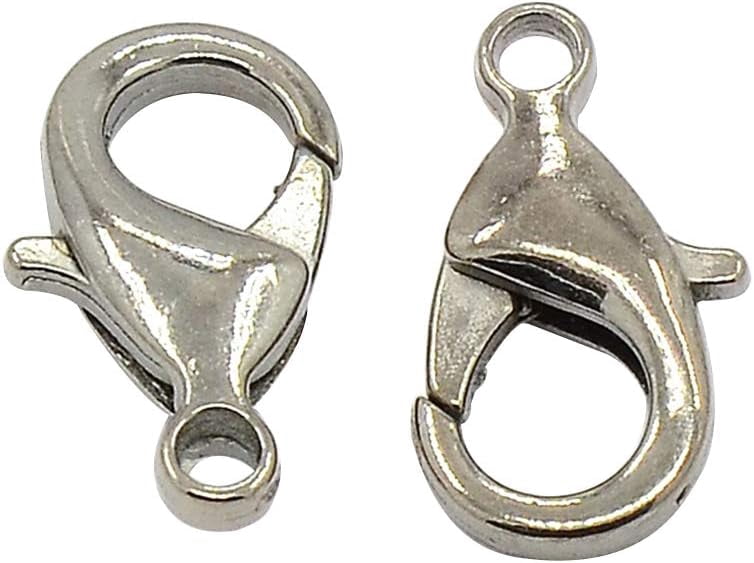 200pcs Brass Lobster Claw Clasps Parrot Trigger Clasps Cadmium Free & Nickel Free & Lead Free Gunmetal 15x8x3mm Hole: 2mm