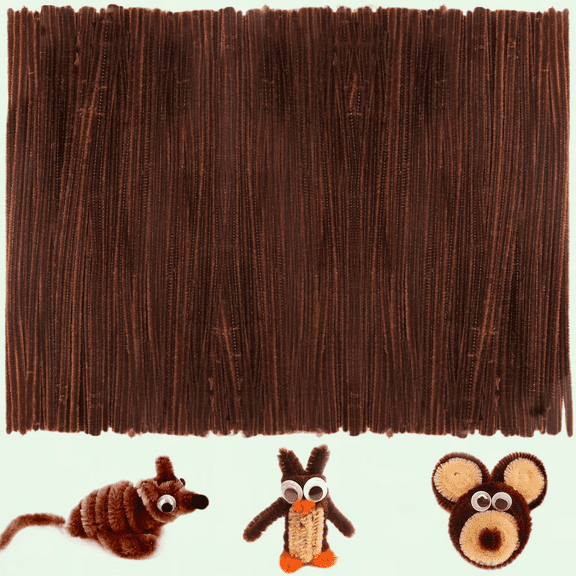 200pcs Brown Pipe Cleaners, Chenille Stems for Crafts, Pipe Cleaner Art Supplies and DIY Crafts