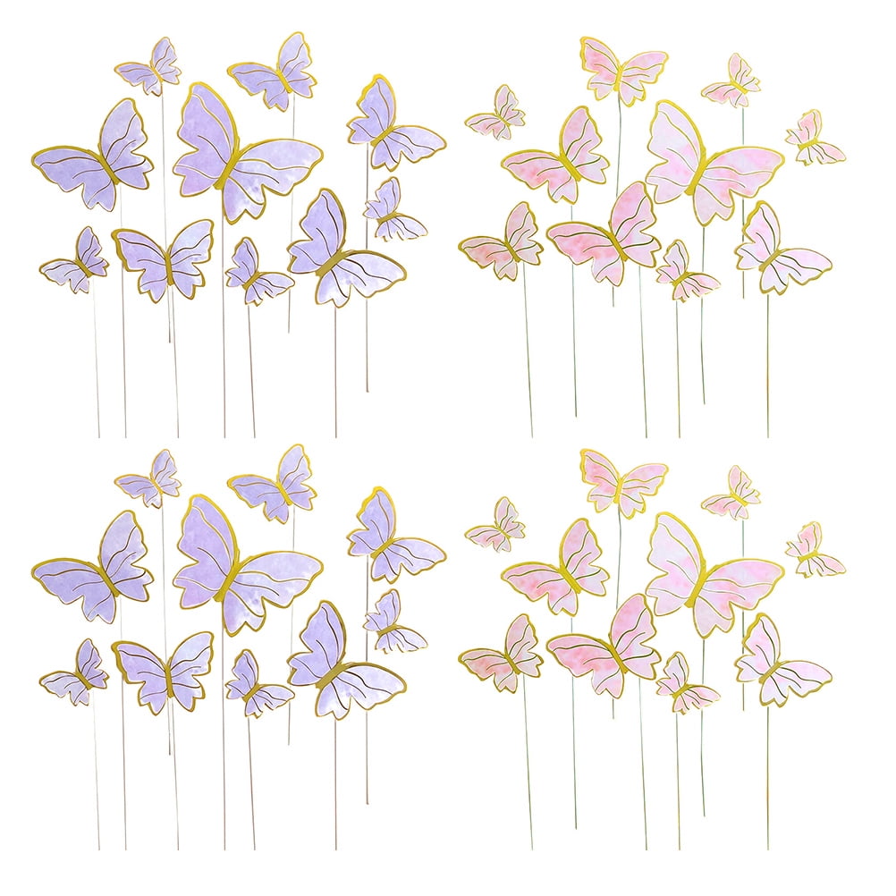 200pcs Butterflies Cake Picks Butterflies Cupcake Toppers Wedding