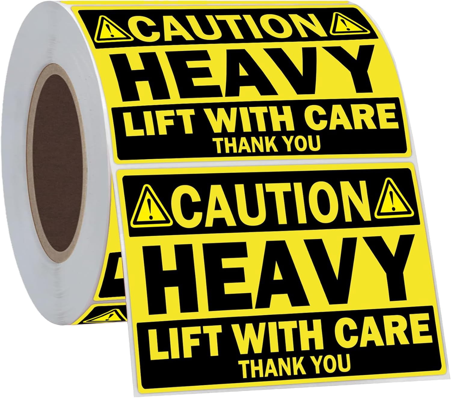 200pcs Caution Heavy Shipping Stickers 2x3inch Yellow Heavy Lift with ...