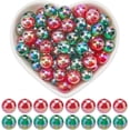 thumbnail image 1 of 200pcs Christmas Beads 10mm Round Red Acrylic Beads Plastic Transparent Clear Ab Colored Green Spacer Bead Bulk for Jewelry Making Crafts Home Party Necklace Bracelet DIY Supplies, 1 of 6