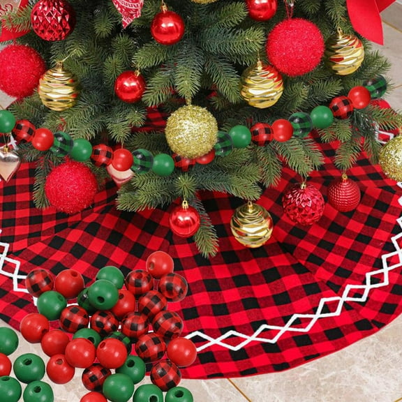 200pcs Christmas Wooden Bead Snowflake Beads Diy Decoration Round Beads for Party Office Cabinet Multi-color One Size