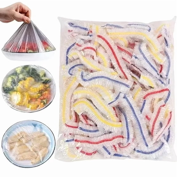 200pcs Colored Disposable Food Storage Wrap Bags - Vibrant Kitchen Freshness Covers for Fruits and Vegetables