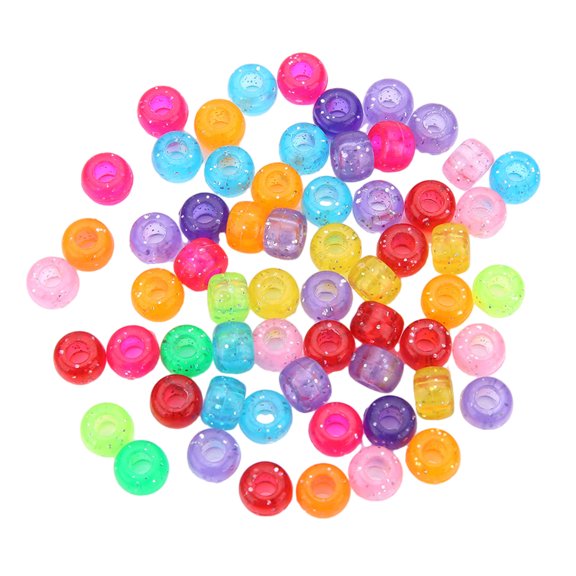 200pcs Colorful Acrylic Hair Beads for Kids Girls Braids Glow in Dark Round Braiding Beads for Hair Accessories