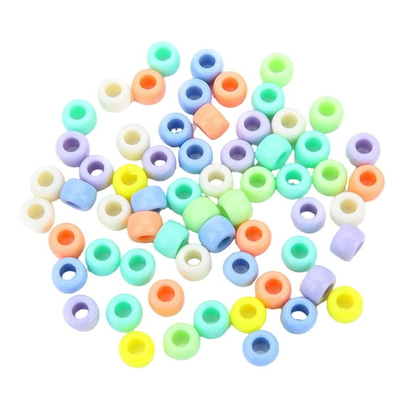 200pcs Colorful Acrylic Hair Beads for Kids Girls Braids Glow in Dark Round Braiding Beads for Hair Accessories