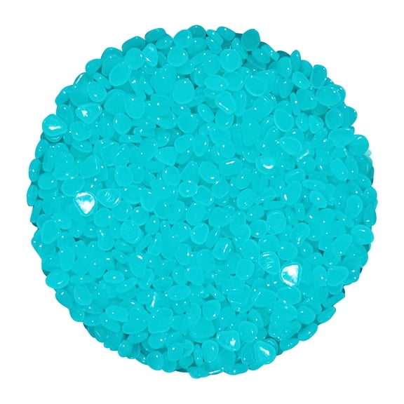 200pcs Colorful Glow in The Dark Rocks Garden Pebbles Stones, Outdoor Glow Pebbles Aquarium Rocks for Home Garden Path Walkway Yard Fish Tank Plant Pots, 10mm Luminous Stones(Blue,0.4x0.4")