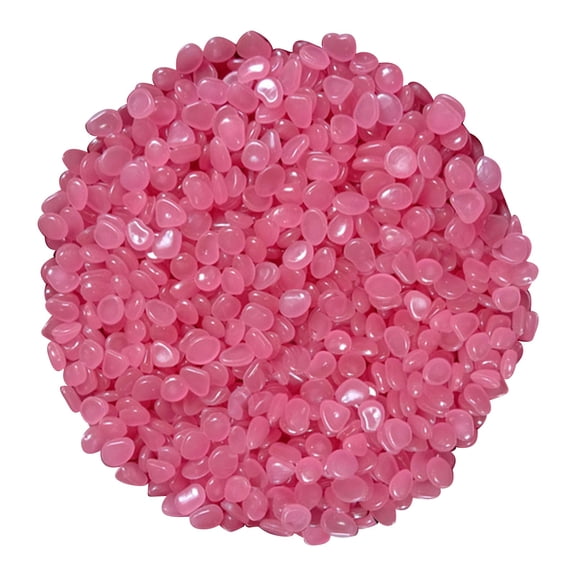 200pcs Colorful Glow in The Dark Rocks Garden Pebbles Stones, Outdoor Glow Pebbles Aquarium Rocks for Home Garden Path Walkway Yard Fish Tank Plant Pots, 10mm Luminous Stones(Pink,0.4x0.4")