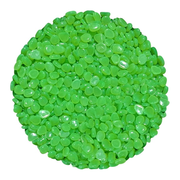 200pcs Colorful Glow in The Dark Rocks Garden Pebbles Stones, Outdoor Glow Pebbles Aquarium Rocks for Home Garden Path Walkway Yard Fish Tank Plant Pots, 10mm Luminous Stones(Green,0.4x0.4")