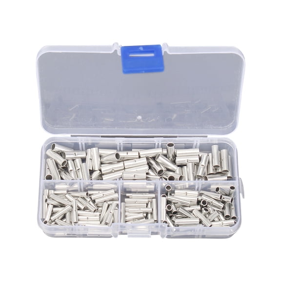200pcs Copper Crimp Terminal Cover for Wire Connecting Various Sizes for Crimping Silver