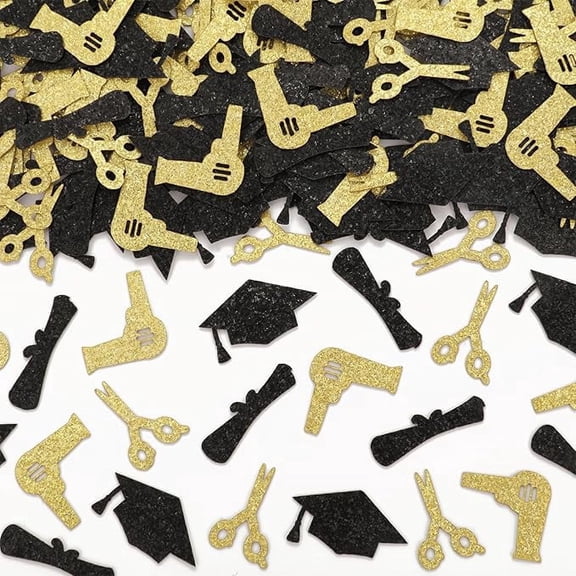 200pcs Cosmetology Graduation Decorations, Congrats Barber Confetti Barber Graduation Party Decorations Confetti for School Survivor Table Decorations for High School College Graduation