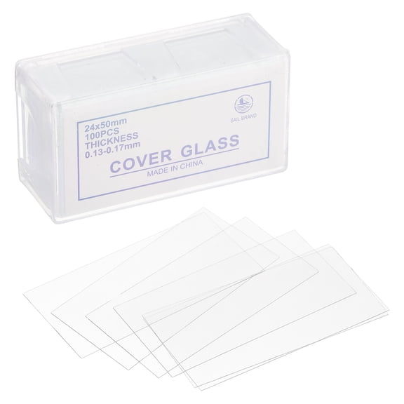 200pcs Cover Slips for Microscope Slides, 24x50mm Microscope Cover Rectangle for Laboratory Sample Observe