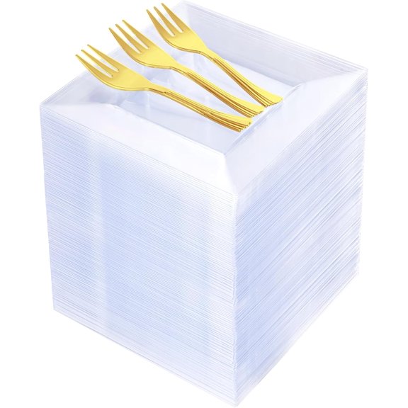 200pcs Dessert Plates Includ 100pcs 6inch Appetizer Plates,100pcs 5inch Plastic Forks,Clear Dessert Plates Disposable Appetizer Plates Serve 100 Guests For Wedding Party&Birthday Easter