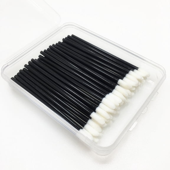 200pcs Disposable Lip Brush Sticks Flocked Lipstick Brushes Lip Glaze Eyeshadow Brushes Lash Mousse Cleaning Sticks Makeup Brushes