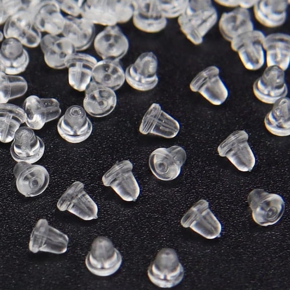 200pcs Earring Backs for Studs Earring Back Soft Clear Ear Safety Back Pads Backstops Bullet Clutch Stopper Replacement - 4*4mm