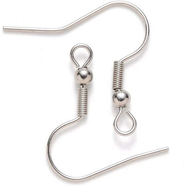 200pcs Earring Hooks Hypoallergenic French Wire Hooks Fish Hook Ear Wire  Stainless Steel Earrings with Ball and Coil for DIY Earrings Jewelry Making