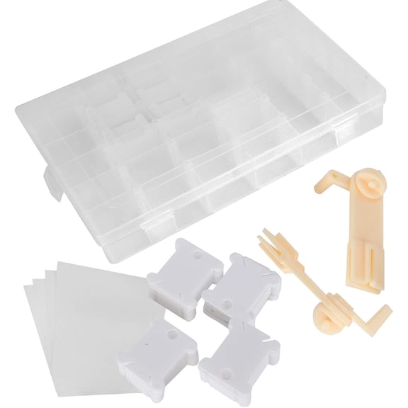 200pcs Embroidery Floss Bobbins, Plastic Embroidery Floss Organizer Floss Bobbins with Bobbin Winders and Storage Box Embroidery Thread Cards Thread Holder Storage for Cross Stitch DIY Sewing Craft