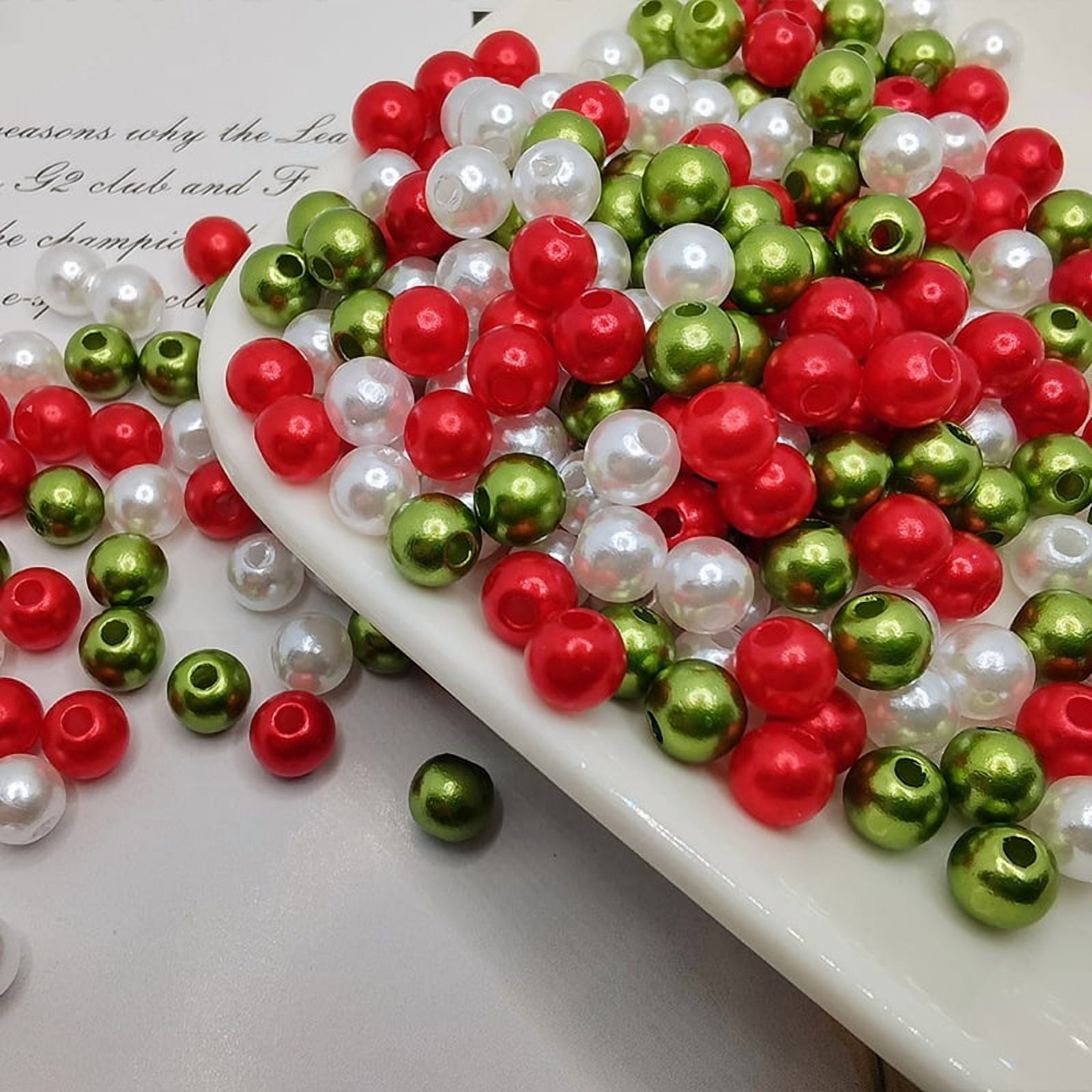 AB Perlen 25g Für Schmuck Basteln Halsketten Beads 8mm Round Clear AB 25g Plastic Jewellery Necklaces Kunststoff Perlen