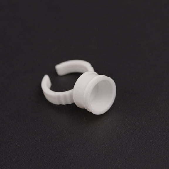 200pcs Fiber Tattoo Rings Cups Disposable Glue Holder Tattoo Ink Pigment Ring Makeup Rings Palette for Eyelash Extension Nail Art White
