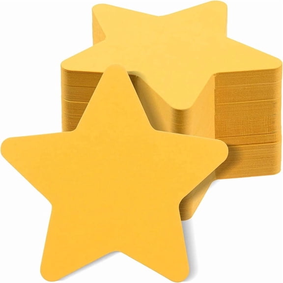 200Pcs Gold Star Cutouts 3.9Inch Double-Sided Yellow Paper Stars, Die-Cut Star Shapes for Bulletin Board, Classroom Wall Decor, School Craft Projects, Party & Event Decorations