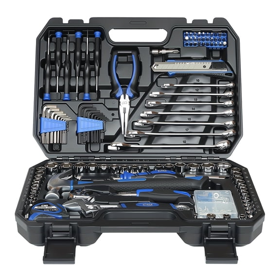 200pcs Hand Tool Set - General Home & Auto Repair Tool Kit with Storage Case, DIY Mechanical Repair & Home Maintenance Essentials