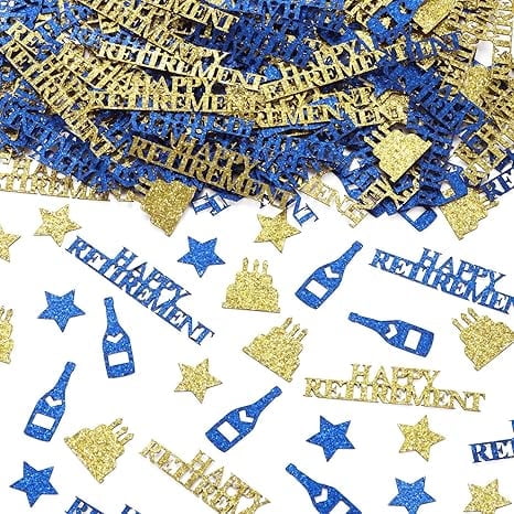200pcs Happy Retirement Decorations Confetti, Glitter Retirement Table Decorations for Men, Navy Blue Gold Farewell Decorations Party Confetti for Retirement Table Party Decorations Gift