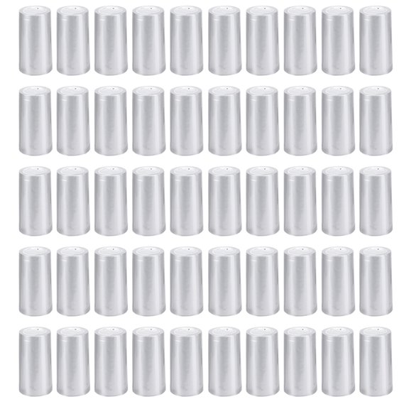NICEXMAS Heat Shrink Caps for Wine Bottles Silver Plastic Cover with Tear Tabs for Bar Storage Use 200pcs