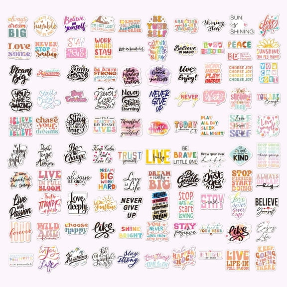 200pcs Holographic Motivational Stickers, Shiny Positive Affirmation Quote Vinyl Stickers, Waterproof Inspirational Stickers for Kids Teachers Students, Scrapbook Stickers for Water Bottles Laptop