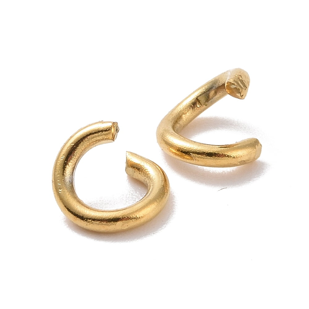 200pcs Ion Plating(IP) 304 Stainless Steel Jump Rings Open Jump Rings Golden 24 Gauge 2.5x0.5mm Inner Diameter: 1.5mm