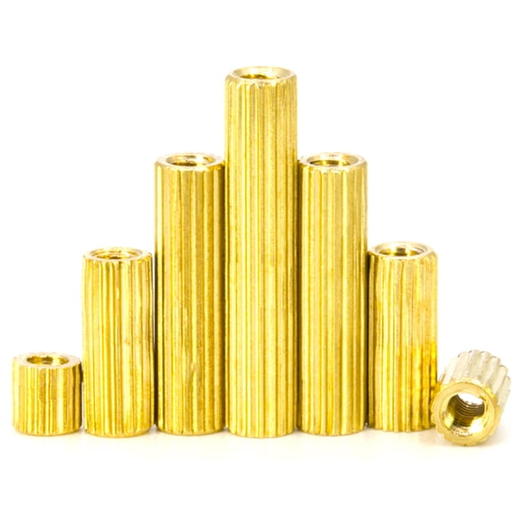 (200pcs) Knurled Double Pass Round Post, M2x12mm
