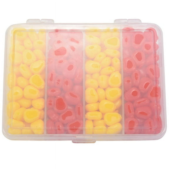 200pcs/Lot Soft Carp Bait Fishing Lure Set Floating Corn Flavor Artificial Yellow Red with Plastic Box