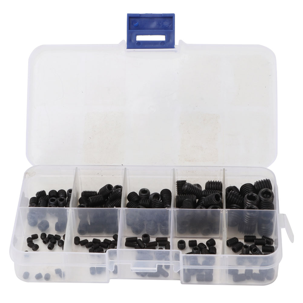 50-Pack M3-0.5 X 18mm Black Socket Set Screws - Cup Point, 12.9 Grade Alloy Steel