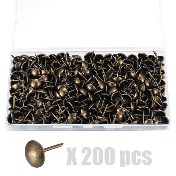 200pcs Metal Decorative Tacks Round Head Nails for Furniture Projects