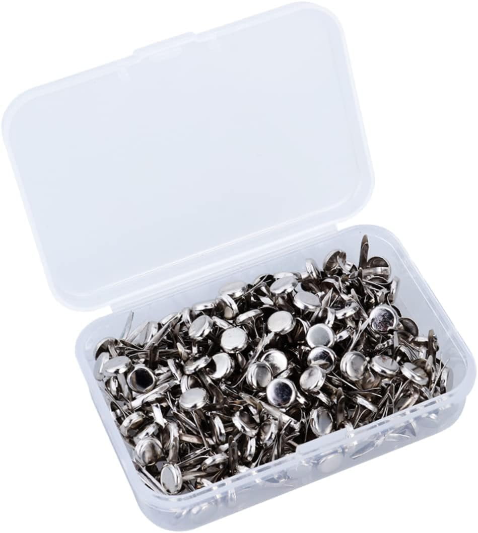 200pcs Metallic Bra Brass Fasteners Round Head Brads Paper Split Pins