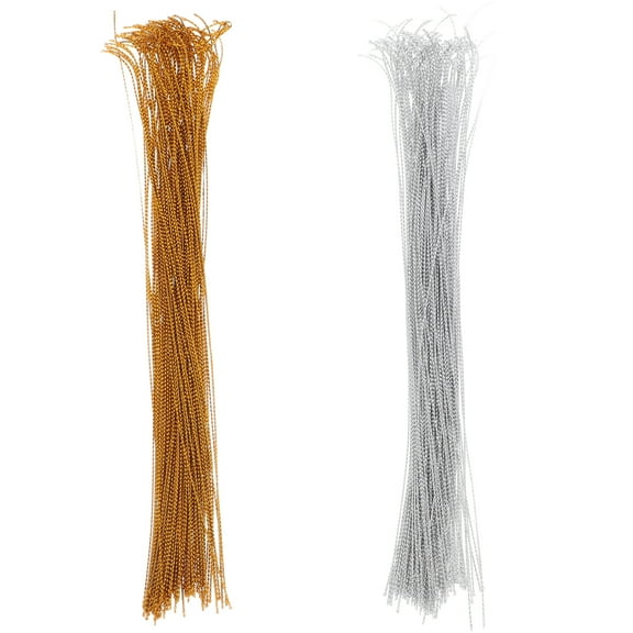 200pcs Metallic Thread Cord Strings for Christmas Ornaments Hanging, Holiday Decoration Ties, Versatile Ornament Hangers