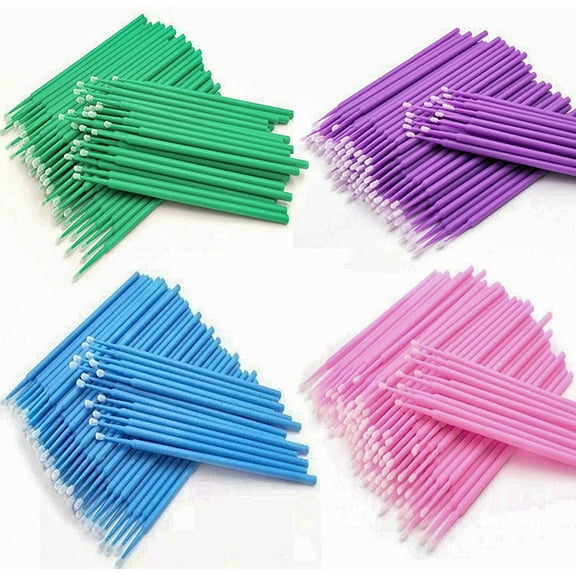 200pcs Micro Applicator Brushes, Disposable Eye Extension Brushes, Micro Make Up Mascara Brushes, Oral and Dental, Colour Blue
