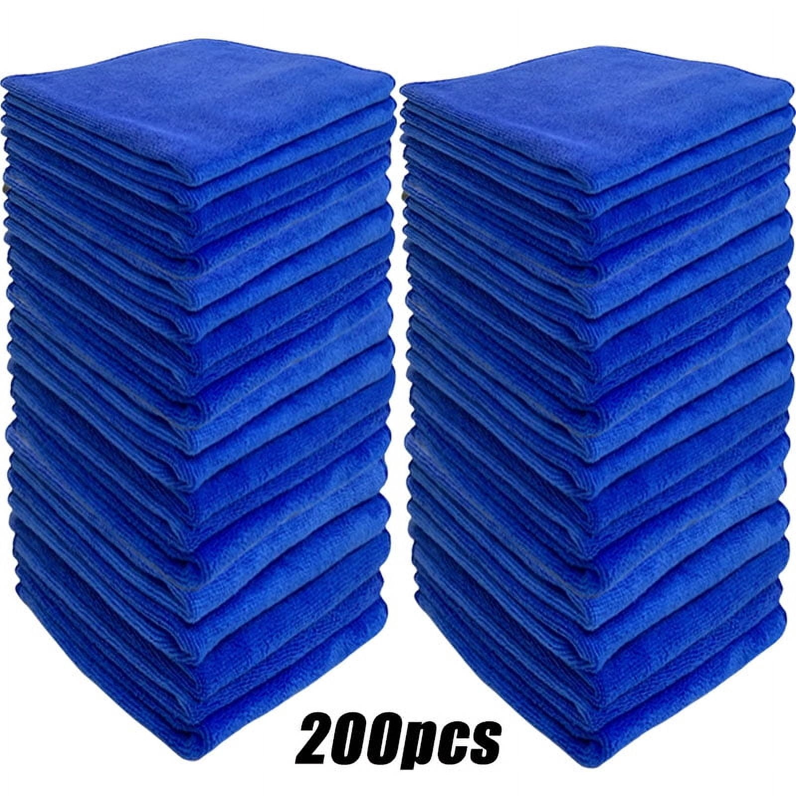 Detailing Rags 200pcs Microfiber Towels Car Wash Drying Cloth Blue Car Care Detailing ...