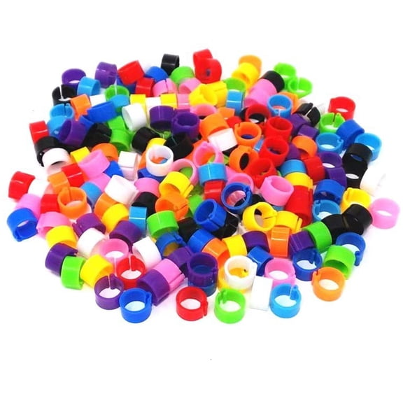 200pcs Mix Color 8mm Foot Ring Bands Bird Clip on Leg Rings for Pigeon Dove Chicks Bantam Quail Lovebirds Finch Small Poultry Chicken