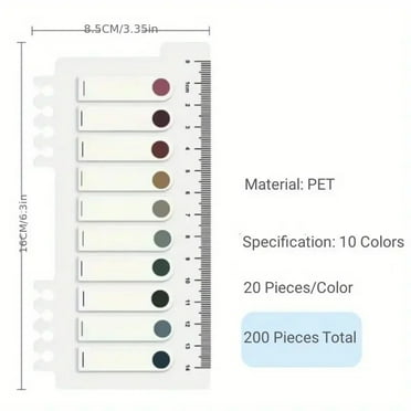 200pcs Multicolored Index Stickers, Transparent Page Marker Flags, Writable Waterproosf Index Tabs, Repositionable Book Marker 2