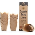 thumbnail image 1 of 200pcs Natural Tulip Cupcake Liners for Baking Cups Unbleached European Parchment paper Tulip Muffin Liners, Cupcake Wrapper for Party, Christmas, 1 of 4